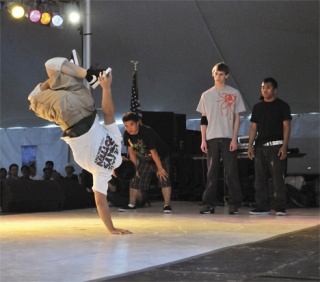 B-Boy dance crews battled each other at a competition 6 p.m. Sunday at the Han Woo-Ri festival at The Commons mall.