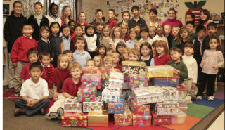 Students at Brooklake Christian School in Federal Way packed boxes filled with toys and goodies to benefit Operation Christmas Child