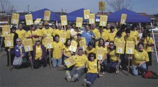Participants in 'Hoofing it for the Homeless' on April 4.