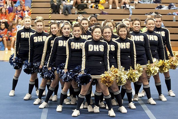 Members of the Decatur High School cheerleading team won the Class 2A/3A Non-Tumbling Large classification at the State Cheerleading Championships at Comcast Arena in Everett on Saturday.