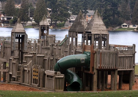Organizers are hoping to replace the outdated play structure (seen here) at Steel Lake Park with a new $21