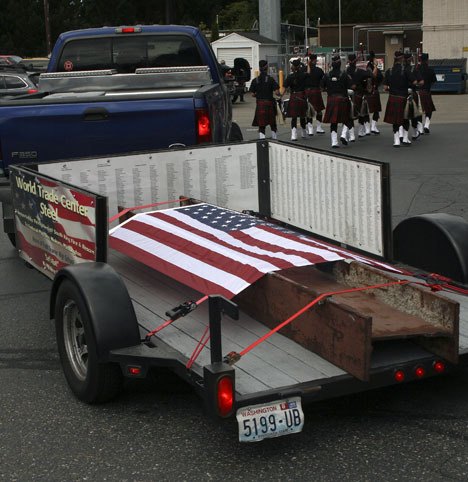 A steel beam from the World Trade Center arrived in Federal Way for a future 9/11 memorial. A ceremony was held Aug. 30 at South King Fire and Rescue station 62