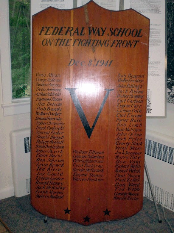 More than 60 veterans are memorialized on a plaque from Federal Way High School.