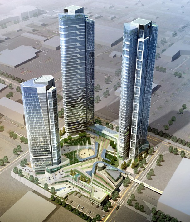 Artistic rendition of the proposed towers by Twin Development.