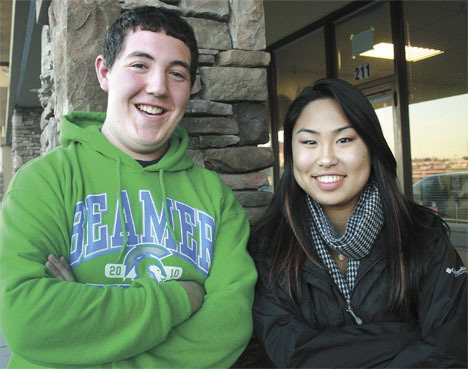 Riley Germanis and Charlene Yamasaki are two high school students leading the campaign to pass the Federal Way School District technology levy in February.