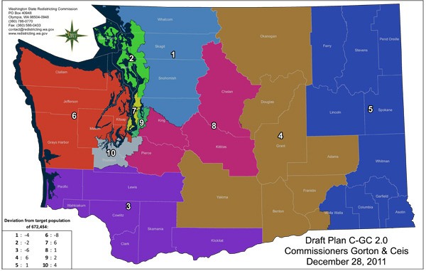 Proposed Draft Congressional Map and Eastern Washington Legislative Maps from Dec. 28