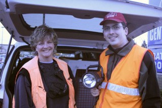 Kat Albrecht poses with one of her pet detective volunteers