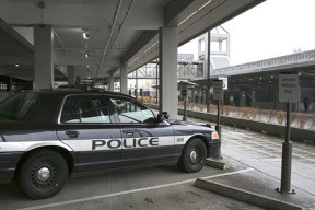 Federal Way police patrol the transit center in February 2008