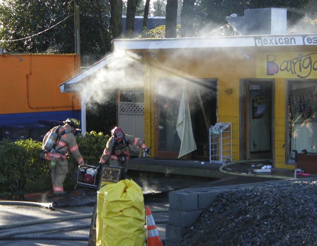 Firefighters were called to reports of smoke coming from the Barriga Llena Mexican Restaurant