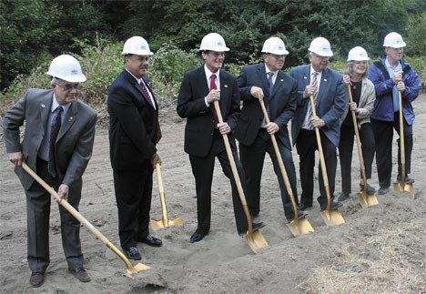 SCORE representatives dig in and break ground on the misdemeanor jail Aug. 10 at the Des Moines site. The jail is scheduled for completion in summer 2011.