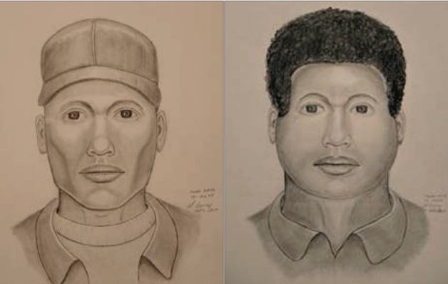 This artist rendering depicts two suspects who allegedly kidnapped and robbed a woman at the Commons Mall while she was on her lunch break on Oct. 4.