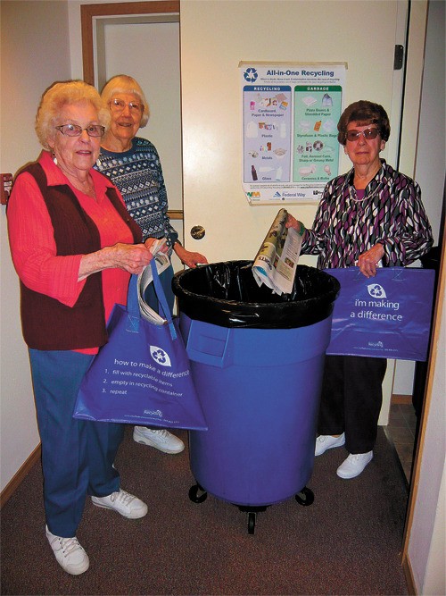 Residents at Village Green Retirement Campus in Federal Way are avid recyclers.