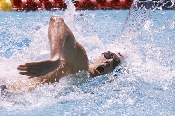 Stanford's Bryan Offutt swims a preliminary race in the 200-yard freestyle Thursday at the NCAA Swimming and Diving Championships at the King County Aquatic Center. The men's meet runs through Saturday with preliminaries kicking off at 11 a.m. and finals being contested at 7 p.m. each day.