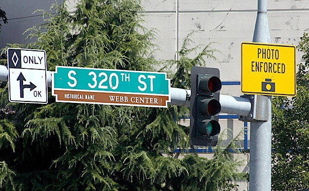 The intersection of South 320th Street and Pacific Highway South features photo enforcement cameras for red light violations. The city of Federal Way currently has six traffic cameras