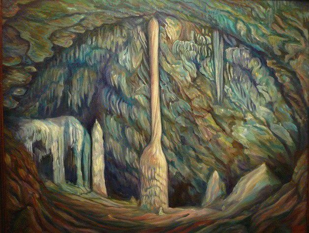 A painting: 'Blessing Place' (Oregon Caves National Monument) by Hester Mallonee.