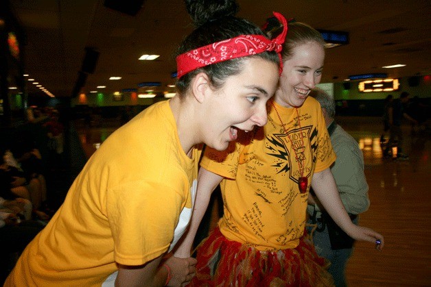 Thomas Jefferson High School students take a wild spin around the roller skating track at Pattisons West during the third annual Rollermania fundraiser on Monday in Federal Way.