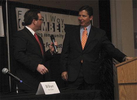 Federal Way Chamber CEO Tom Pierson (left) and Richard Davidson