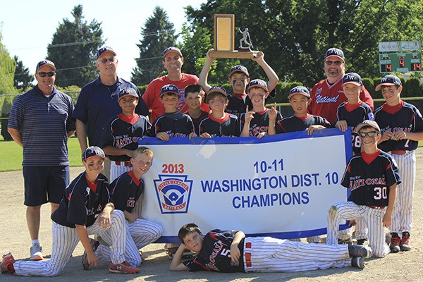 The Federal Way National Little League 10-11 all-star team won the District 10 championship Sunday with a 14-4 win over Steel Lake.