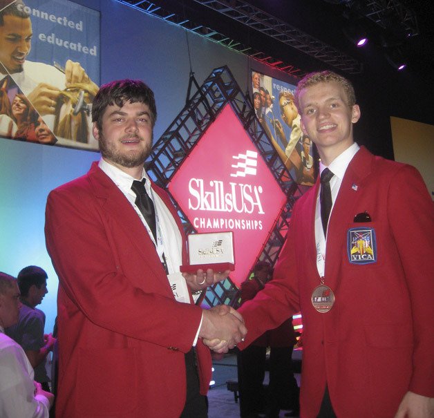 Gordon Sabin (right) with Luke Thompson at the competition in Kansas City.