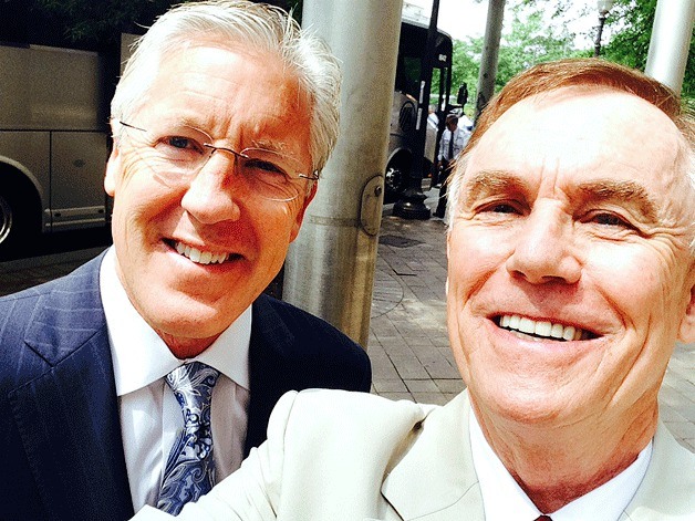 King County Councilman Pete von Reichbauer and Seattle Seahawks coach Pete Carroll at the White House on Wednesday.