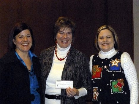 Trudy Miller (right) presented a $750 donation to Patti Spaulding (left) and Tricia Schug.