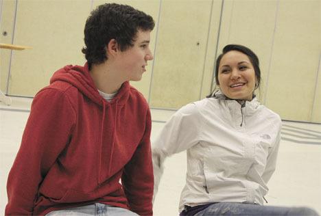 David Shannon as Ren and Marissa Mavaega as Ariel are seen in rehearsal for the Decatur Theatre Company production of “Footloose.”