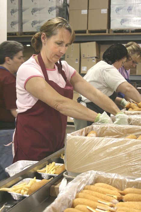 File photo shows lunch preparations in Federal Way Public Schools.