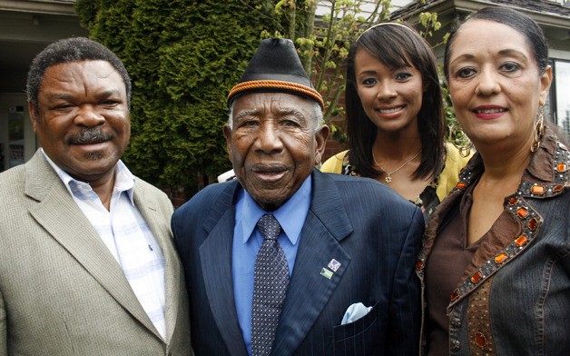 Federal Way resident Otis Clark is pictured with daughter Dr. Gwyneth Williams and pastor Star Williams
