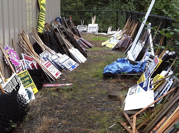 The 'sign jail' at the police department's auxiliary building on South 333rd Street