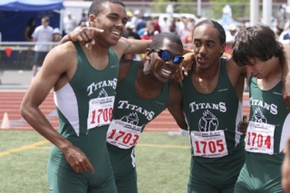 Members of the state championship Beamer 4x100 relay team