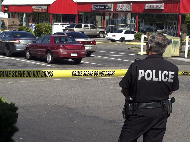 Crime scene on June 27 at SW 336th Street and 21st Avenue SW in Federal Way.