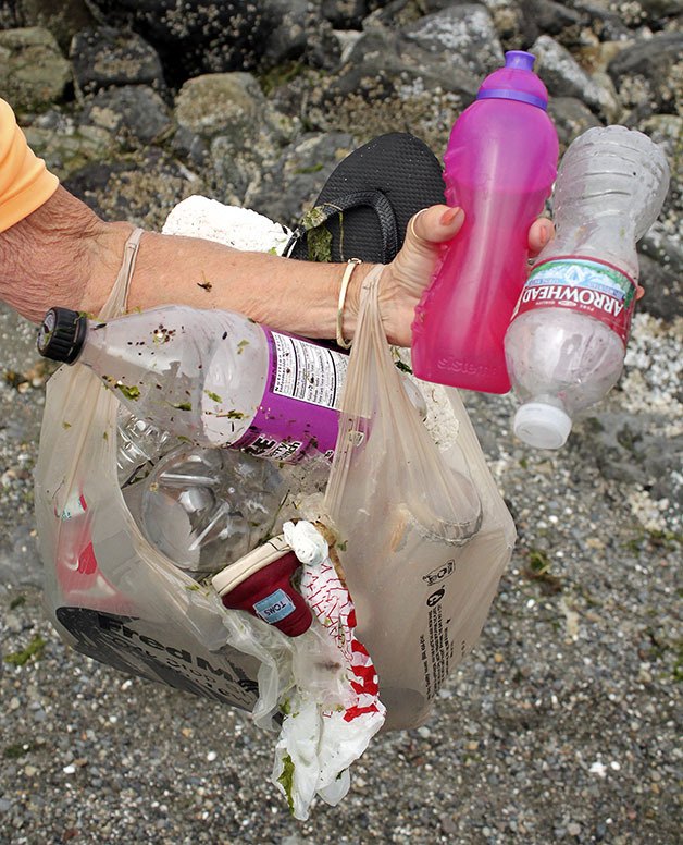 Sharon Morehouse collected this garbage in about 20 minutes during her morning walk July 22 along Redondo Beach.