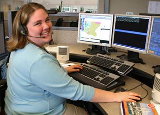 A King County 911 call operator processes a call.  dialed.