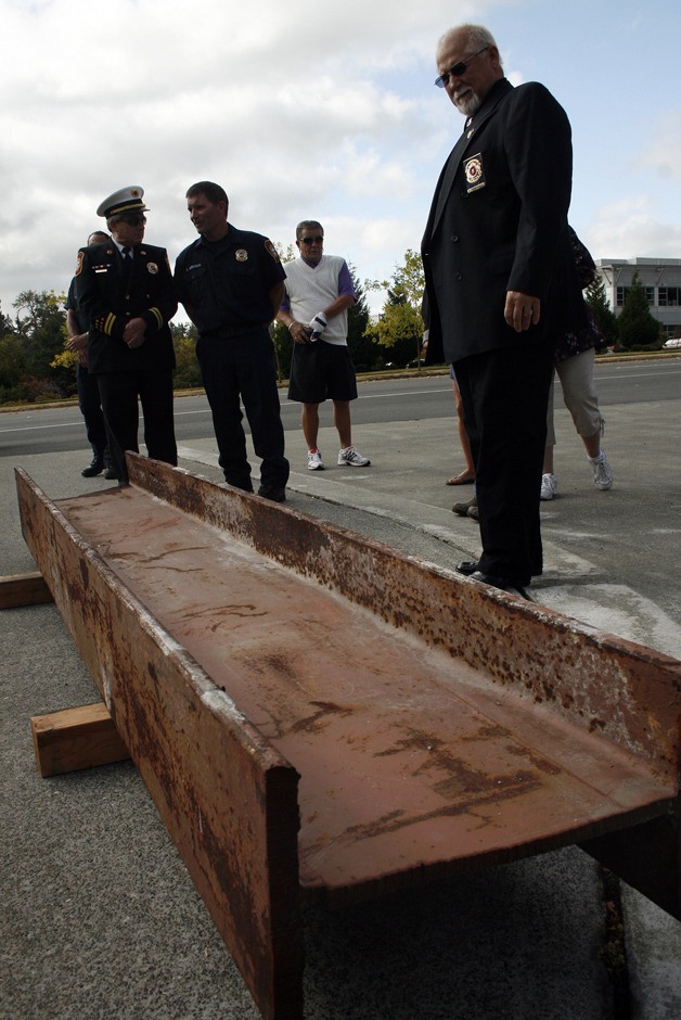 A steel beam from the World Trade Center will become part of the 9/11 memorial. A groundbreaking ceremony for the memorial was held 10 a.m. Sept. 11 at South King Fire and Rescue station 64