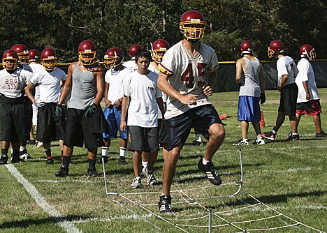 Thomas Jefferson High School football team practices Aug. 19.