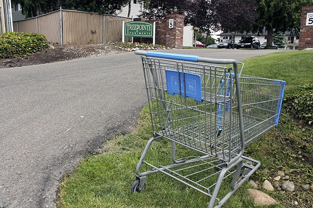 A stray shopping cart in Federal Way