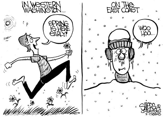 Western Washington vs. East Coast weather