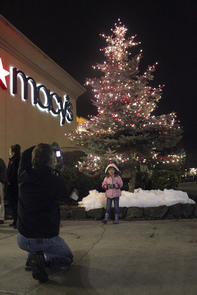 A scene from the 2011 tree lighting event outside The Commons Mall in Federal Way.