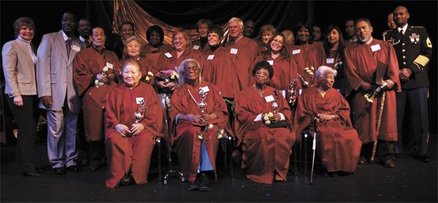 Elizabeth Dillard-Heron (seated in center with the blue showing on her pants) was honored at the 2009 I Celebrate You event.