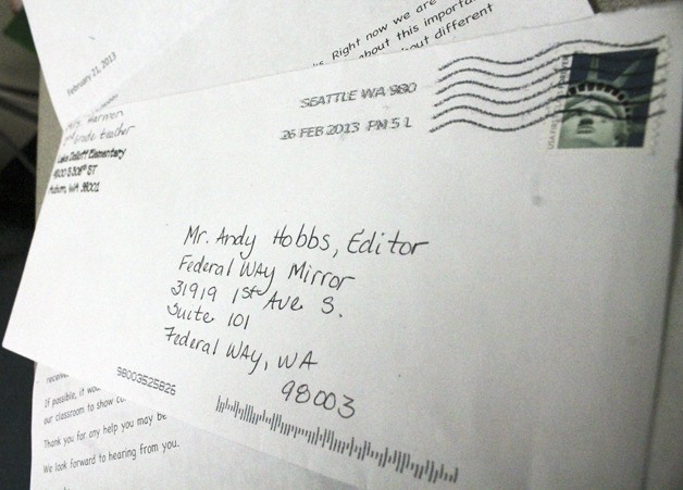 Second-graders at Lake Dolloff Elementary School sent this letter to Mirror editor Andy Hobbs.