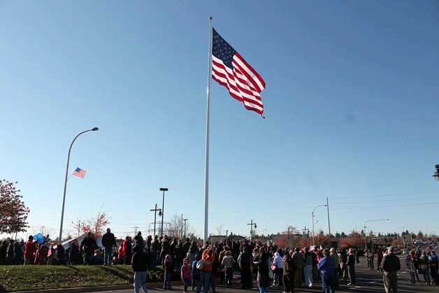 City officials installed a 60-foot flagpole in honor of veterans on South 320th Street last November.