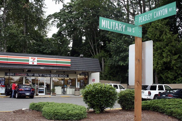 This 7-11 store at Military Road and Peasley Canyon Way South is among the few businesses located in this unincorporated area of King County.