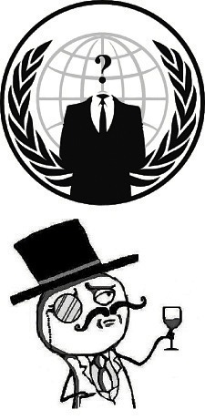 The logos for Anonymous
