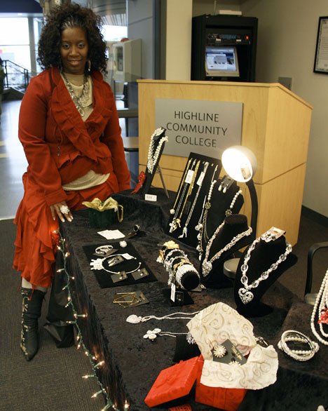 Ernesa Hart sells Traci Lynn fashion jewelry at Highline's craft fair Nov. 30.