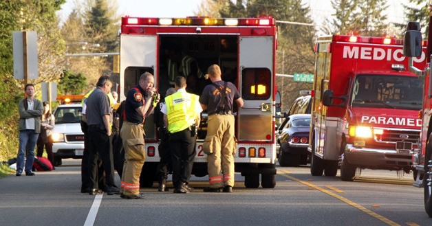South King Fire and Rescue responds to a vehicle vs. pedestrian crash at about 6:45 p.m. Wednesday