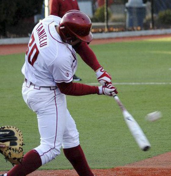 Federal Way High School graduate Nick Tanielu is leading the Pac-12 Conference in hitting at .402 for the Washington State Cougars.