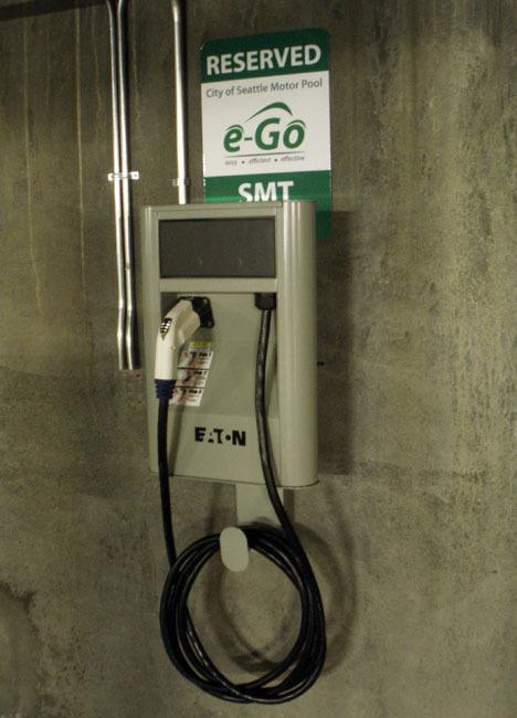Example of a local electric vehicle charging station.