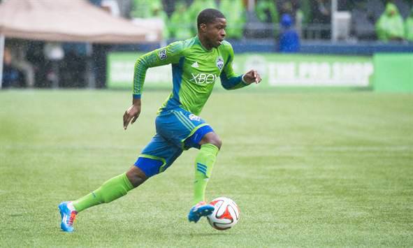Todd Beamer High School graduate Sean Okoli made his debut Saturday during the Sounders FC's 1-0 win over Sporting Kansas City at CenturyLink Field.