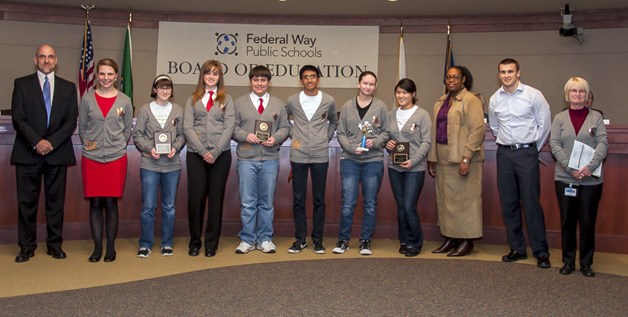 TJ History Bowl team was honored at a recent school board meeting.