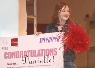 Thomas Jefferson High School senior Danielle Bennett was named the grand prize winner of the 2008 Rock Your Prom sweepstakes. Rock band The All-American Rejects will perform at the school’s prom on May 31.  Below: Bennett reacts to the news during a school assembly May 8.